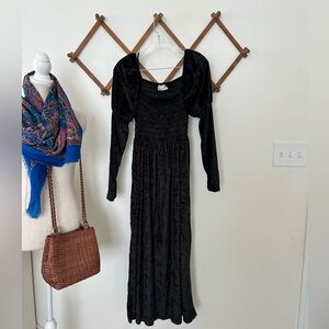 💫Vintage 80’s Black Velvet Maxi Dress
